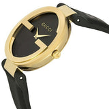Buy Shop Gucci Interlocking G Grammy Special Edition Black Dial Black Leather Strap Watch for Women - YA133312 USA Online