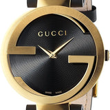 Buy Shop Gucci Interlocking G Grammy Special Edition Black Dial Black Leather Strap Watch for Women - YA133312 USA Online