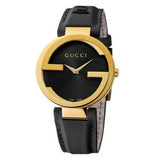 Buy Shop Gucci Interlocking G Grammy Special Edition Black Dial Black Leather Strap Watch for Women - YA133312 USA Online