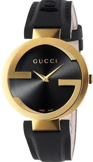 Buy Shop Gucci Interlocking G Grammy Special Edition Black Dial Black Leather Strap Watch for Women - YA133312 USA Online