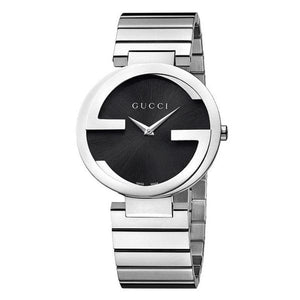 Buy Shop Gucci Interlocking G Quartz Black Dial Black Steel Strap Watch For Women - YA133502 USA Online