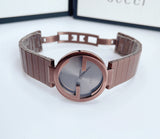 Buy Shop Gucci Interlocking G Quartz Brown Dial Brown Steel Strap Watch for Women - YA133317 USA Online