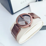 Buy Shop Gucci Interlocking G Quartz Brown Dial Brown Steel Strap Watch for Women - YA133317 USA Online