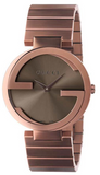 Buy Shop Gucci Interlocking G Quartz Brown Dial Brown Steel Strap Watch for Women - YA133317 USA Online