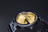 Buy Shop Gucci Interlocking G Quartz Gold Dial Black Steel Strap Watch For Women - YA133314 USA Online