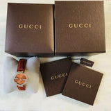 Buy Shop Gucci Interlocking G Quartz Orange Dial Orange Leather Strap Watch For Women - YA133316 USA Online