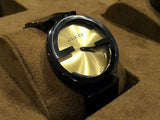 Buy Shop Gucci Interlocking Grammy XL Gold Dial Black Steel Strap Watch for Men - YA133209 USA Online