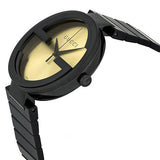 Buy Shop Gucci Interlocking Grammy XL Gold Dial Black Steel Strap Watch for Men - YA133209 USA Online