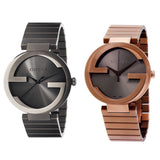 Buy Shop Gucci Interlocking XL Brown Dial Brown Steel Strap Watch For Men - YA133211 USA Online