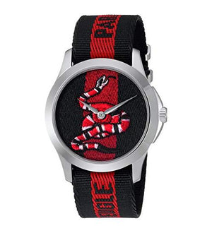 Buy Shop Gucci Le Marche Des Merveilles Blue Red Dial Blue Red Nylon Strap Unisex Watch - YA126493 USA Online
