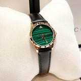 Buy Shop Gucci Le Marche Des Merveilles Quartz Green Dial Black Leather Strap Watch For Women - YA126463 USA Online