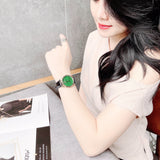 Buy Shop Gucci Le Marche Des Merveilles Quartz Green Dial Black Leather Strap Watch For Women - YA126463 USA Online