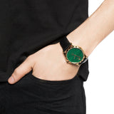 Buy Shop Gucci Le Marche Des Merveilles Quartz Green Dial Black Leather Strap Watch For Women - YA126463 USA Online
