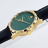 Buy Shop Gucci Le Marche Des Merveilles Quartz Green Dial Black Leather Strap Watch For Women - YA126463 USA Online