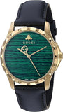 Buy Shop Gucci Le Marche Des Merveilles Quartz Green Dial Black Leather Strap Watch For Women - YA126463 USA Online