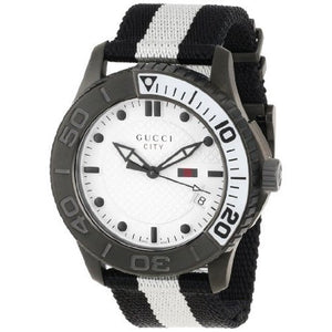 Buy Shop Gucci G Timeless XL White Dial Two Tone NATO Strap Watch For Men - YA126243 USA Online