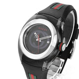 Buy Shop Gucci Sync Quartz Black Dial Black Rubber Strap Watch For Men - YA137301 USA Online