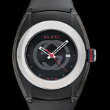 Buy Shop Gucci Sync Quartz Black Dial Black Rubber Strap Watch For Men - YA137301 USA Online