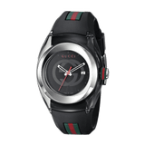 Buy Shop Gucci Sync Quartz Black Dial Black Rubber Strap Watch For Men - YA137301 USA Online