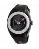 Buy Shop Gucci Sync Quartz Black Dial Black Rubber Strap Watch For Men - YA137301 USA Online