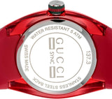 Buy Shop Gucci Sync Quartz Red Dial Red Rubber Strap Watch For Women - YA137303 USA Online