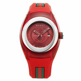 Buy Shop Gucci Sync Quartz Red Dial Red Rubber Strap Watch For Women - YA137303 USA Online
