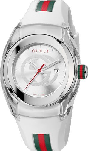 Buy Shop Gucci Sync Quartz White Dial White Rubber Strap Unisex Watch - YA137302 USA Online
