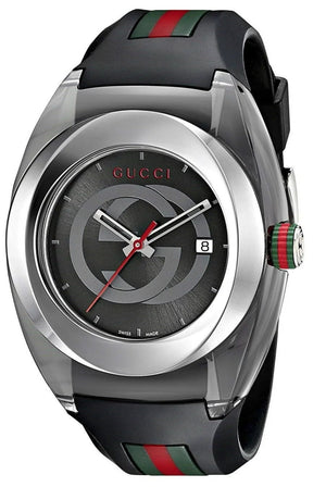 Buy Shop Gucci Sync XXL Quartz Black Dial Black Rubber Strap Watch For Men - YA137101 USA Online