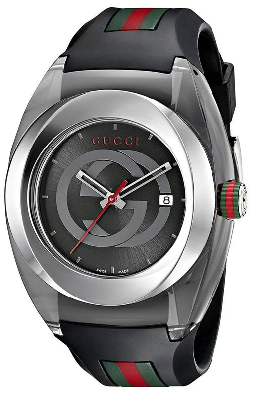 Buy Shop Gucci Sync XXL Quartz Black Dial Black Rubber Strap Watch For Men - YA137101 USA Online