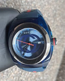 Buy Shop Gucci Sync XXL Quartz Blue Dial Blue Rubber Strap Watch For Men - YA137104 USA Online