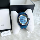 Buy Shop Gucci Sync XXL Quartz Blue Dial Blue Rubber Strap Watch For Men - YA137104 USA Online