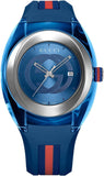 Buy Shop Gucci Sync XXL Quartz Blue Dial Blue Rubber Strap Watch For Men - YA137104 USA Online
