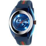 Buy Shop Gucci Sync XXL Quartz Blue Dial Blue Rubber Strap Watch For Men - YA137104 USA Online