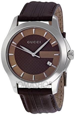 Buy Shop Gucci G Timeless Quartz Brown Dial Brown Rubber Strap Watch For Men - YA126403 USA Online