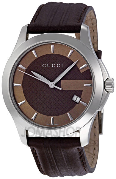Buy Shop Gucci G Timeless Quartz Brown Dial Brown Rubber Strap Watch For Men - YA126403 USA Online