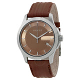 Buy Shop Gucci G Timeless Quartz Brown Dial Brown Rubber Strap Watch For Men - YA126403 USA Online