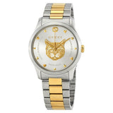 Buy Shop Gucci G Timeless Silver Dial Two Tone Steel Strap Watch For Women - YA1264074 USA Online