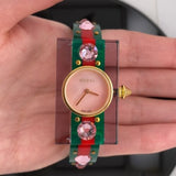 Buy Shop Gucci Vintage Web Pink Mother of Pearl Dial Two Tone Plastic Strap Watch For Women - YA143525 USA Online
