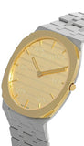 Buy Shop Gucci 25H Quartz Gold Dial Silver Steel Strap Watch for Men - YA163405 USA Online