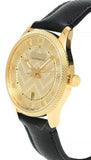 Buy Shop Gucci Eryx Automatic Chevron Gold Dial Black Leather Strap Watch For Men - YA126340 USA Online