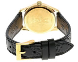 Gucci G Timeless Quartz Black Dial Black Leather Strap Watch For Women - YA126581A