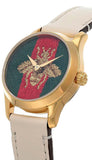 Buy Shop Gucci G Timeless Quartz Red & Green Dial Beige Leather Strap Watch For Women - YA1265009 USA Online