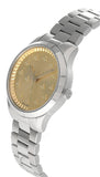 Gucci G Timeless Quartz Gold Dial Silver Steel Strap Watch for Women - YA1265035