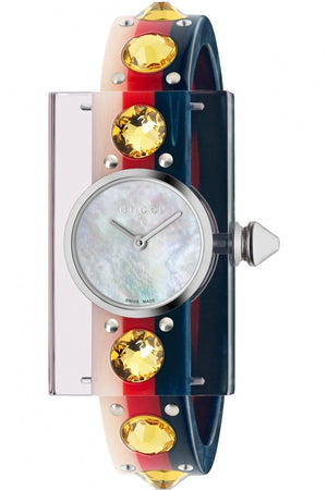 Buy Shop Gucci Web Pink Mother of Pearl Dial Watch For Women - YA143524 USA Online
