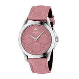 Gucci G Timeless Quartz Candy Pink Dial Pink Leather Strap Watch For Women - YA1264030