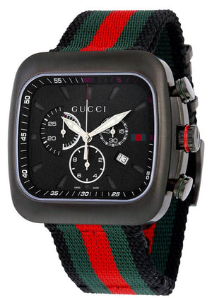 Buy Shop Gucci Coupe Chronograph Quartz Black Two Tone NATO Strap Watch For Men - YA131202 USA Online