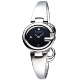 Buy Shop Gucci Guccisima Quartz Black Dial Silver Steel Strap Watch For Women - YA134501 USA Online