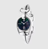 Buy Shop Gucci Horsebit Collection Mother of Pearl Black Dial Silver Steel Strap Watch For Women - YA139503 USA Online