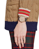 Buy Shop Gucci Eryx Automatic Chevron Gold Dial Black Leather Strap Watch For Men - YA126340 USA Online