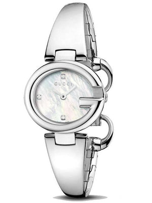 Buy Shop Gucci Guccissima Diamonds Mother of Pearl Dial Silver Steel Strap Watch For Women - YA134504 USA Online